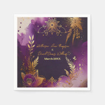 水かわいらし色パープルと金ゴールドフローラ結婚ズ