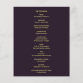 水かわいらし色パープルと金ゴールド結婚式 プログラム (裏面)