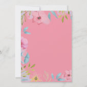水かわいらし色ピンクのフローラガールベビーシャワー 招待状 (裏面)