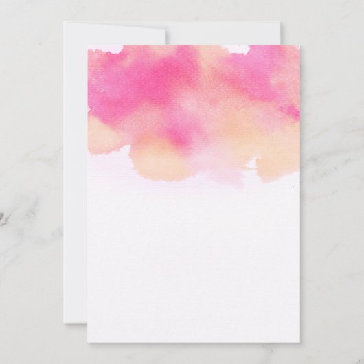 水かわいらし色ピンクピーチ結婚ズ 招待状 (裏面)