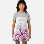 水かわいらし色ピンクフローラ牡丹ガール エプロン (インサイチュ)