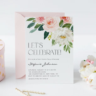 水かわいらし色フラワーガーデンSweet sixteen 招待状