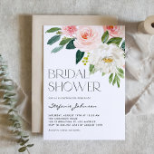 水かわいらし色フラワーズガーデンブライダルシャワー 招待状