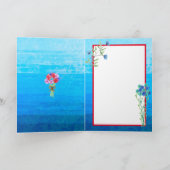 水かわいらし色フラワーハッピーバースデー カード (内部)