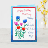 水かわいらし色フラワーハッピーバースデー カード (黄色い花)