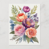 水かわいらし色フラワーフローラ盛り合わせ花束 ポストカード (正面)
