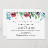 水かわいらし色フラワーリハーサルディナー招待状 招待状 (正面/裏面)