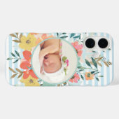 水かわいらし色フローラとストライプカスタム写真 Case-Mate iPhoneケース (裏面 (横))
