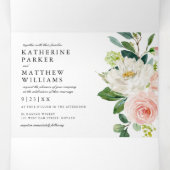 水かわいらし色フローラオールインワン結婚 三つ折り招待状 (内部中)