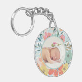 水かわいらし色フローラカスタム写真パーソナライズされた キーホルダー (正面左)