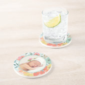 水かわいらし色フローラカスタム写真 コースター (側面)