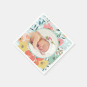 水かわいらし色フローラカスタム写真 スタンダードカクテルナプキン (角)