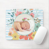 水かわいらし色フローラカスタム写真 マウスパッド (マウス)