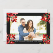 水かわいらし色フローラクリスマスフォト シーズンカード (正面)