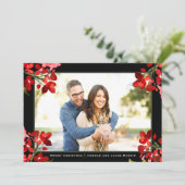 水かわいらし色フローラクリスマスフォト シーズンカード (スタンド正面)