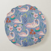 水かわいらし色フローラスワンプリンセス名スロー ラウンドクッション (裏面)