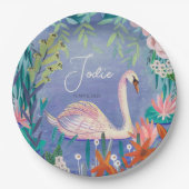 水かわいらし色フローラスワンプリンセス名 ペーパープレート (正面)