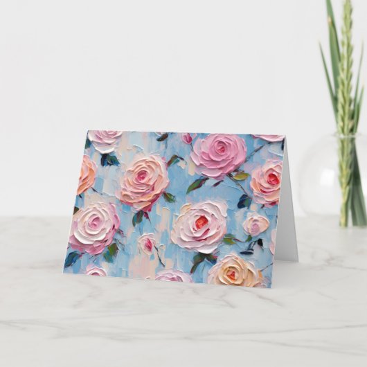 水かわいらし色フローラノートカード シーズンカード (正面)