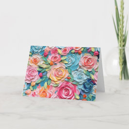 水かわいらし色フローラノートカ空白のード シーズンカード