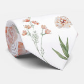 水かわいらし色フローラハミングバードパターン ネクタイ (ロール)