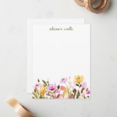 水かわいらし色フローラパーソナライズされた文具 ノートカード (正面/裏面インサイチュ)