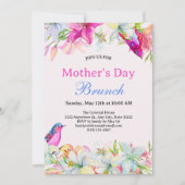 水かわいらし色フローラピンクマザーズデイブランチ 招待状 (正面)