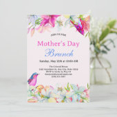 水かわいらし色フローラピンクマザーズデイブランチ 招待状 (スタンド正面)