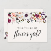 水かわいらし色フローラフラワーガール提案カード ポストカード (正面/裏面)