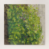 水かわいらし色フローラブッシュグラフィック絵を描アート ジグソーパズル (横)