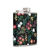 水かわいらし色フローラブラックボタニカル フラスク (右)