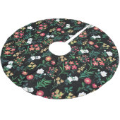 水かわいらし色フローラブラックボタニカル ブラッシュドポリエステルツリースカート (アングル)