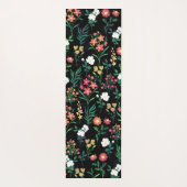 水かわいらし色フローラブラックボタニカル ヨガマット (裏面)