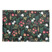 水かわいらし色フローラブラックボタニカル 枕カバー (裏面-左)