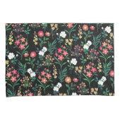 水かわいらし色フローラブラックボタニカル 枕カバー (正面右)