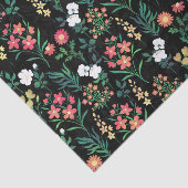 水かわいらし色フローラブラックボタニカル 薄葉紙 (詳細)