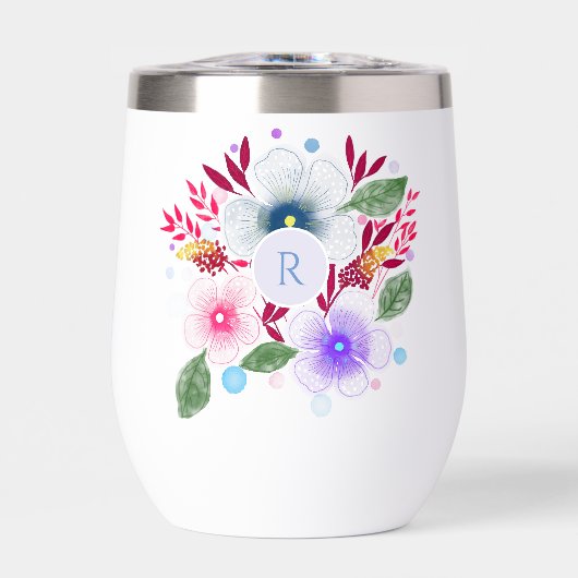 水かわいらし色フローラブーケモノグラム (正面)