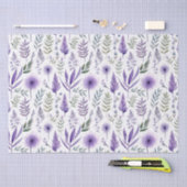 水かわいらし色フローララベンダーパープルボタニカル 薄葉紙 (クラフト)