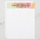 水かわいらし色フローラレターヘッド レターヘッド (正面/裏面)