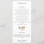 水かわいらし色フローラ結婚式 プログラム (裏面)