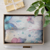 水かわいらし色フローラ蝶 薄葉紙 (ギフト)