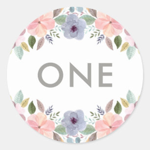 水かわいらし色フローラ誕生日年エレガント ラウンドシール