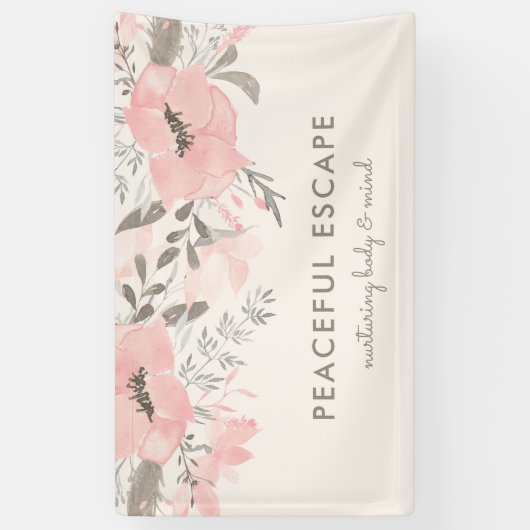 水かわいらし色フローラ赤面とトープ 横断幕 (縦)