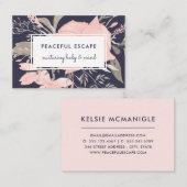 水かわいらし色フローラ赤面と海軍 名刺 (正面/裏面)