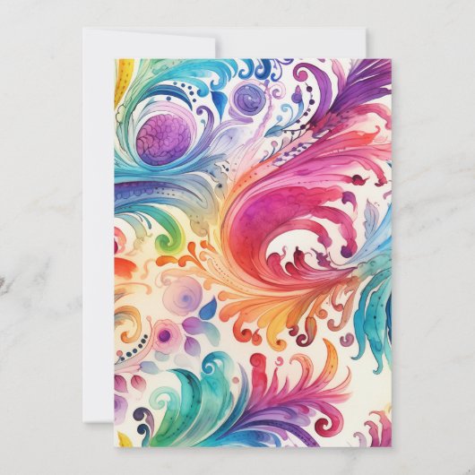 水かわいらし色フローラ40th誕生日招待状 招待状 (裏面)