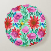 水かわいらし色フローラ ラウンドクッション (裏面)