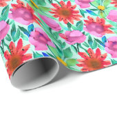 水かわいらし色フローラ ラッピングペーパー (ロールコーナー)