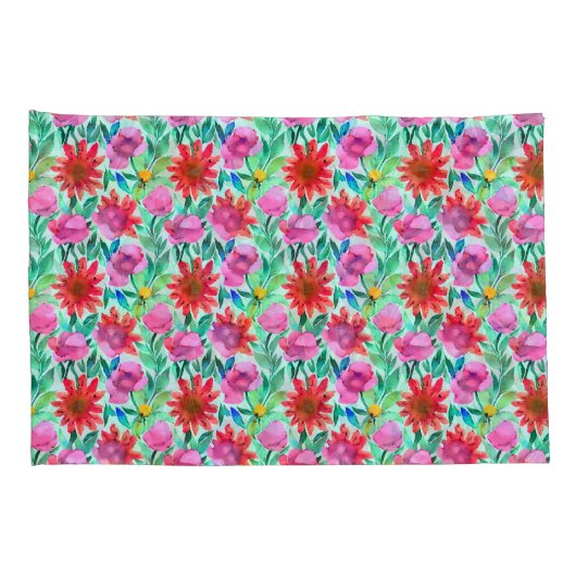 水かわいらし色フローラ 枕カバー (裏面-右)