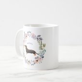 水かわいらし色フローラ | Dachshund Dog コーヒーマグカップ (正面左)