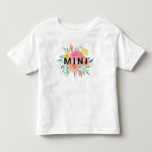 水かわいらし色フローラMINIマッチング トドラーTシャツ (正面)