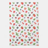 水かわいらし色ベリーパターン キッチンタオル (縦)